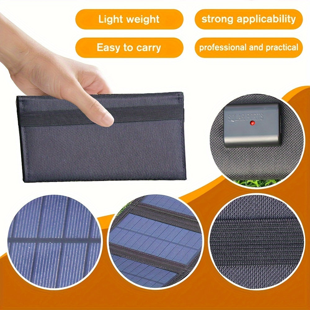 35W Portable Solar Folding Charger Bag with USB 5V Output for Camping and Outdoor Use