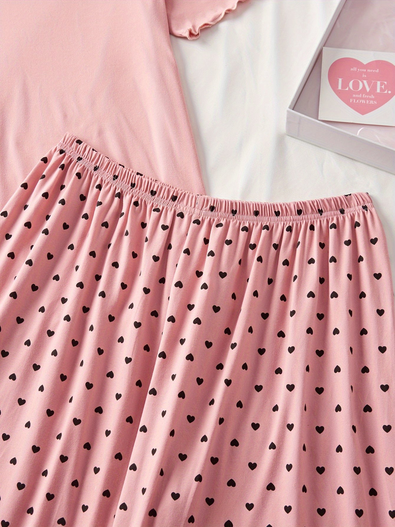 Plus-Size Women's Lace Trim Nightgown Set Casual Home Wear