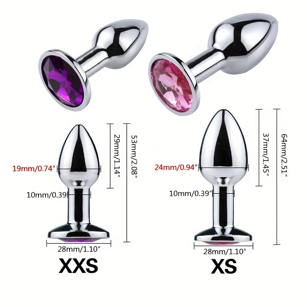 Adult Metal Anal Plug Set 5 Sizes Butt G-Spot Massage Beginners to Seniors