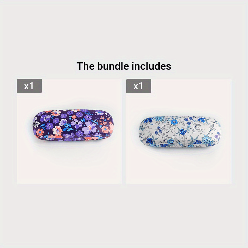 Women's Glasses Case with Flower Print Lightweight Portable Eyewear Storage