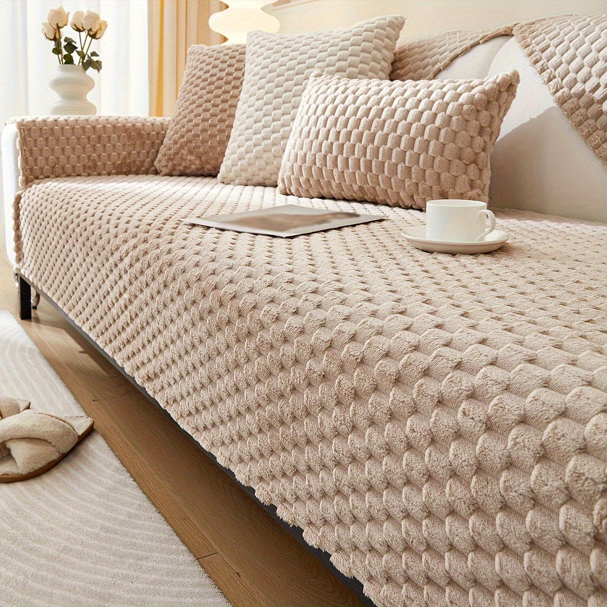 Чехол на диван из полиэстера для кресла до секционного, нескользящий, царапиноустойчивый, моющийся в машине, домашний декор