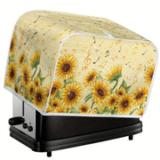 Sunflower and Music Notes Polyester Toaster Cover Small Dustproof Appliance Protector