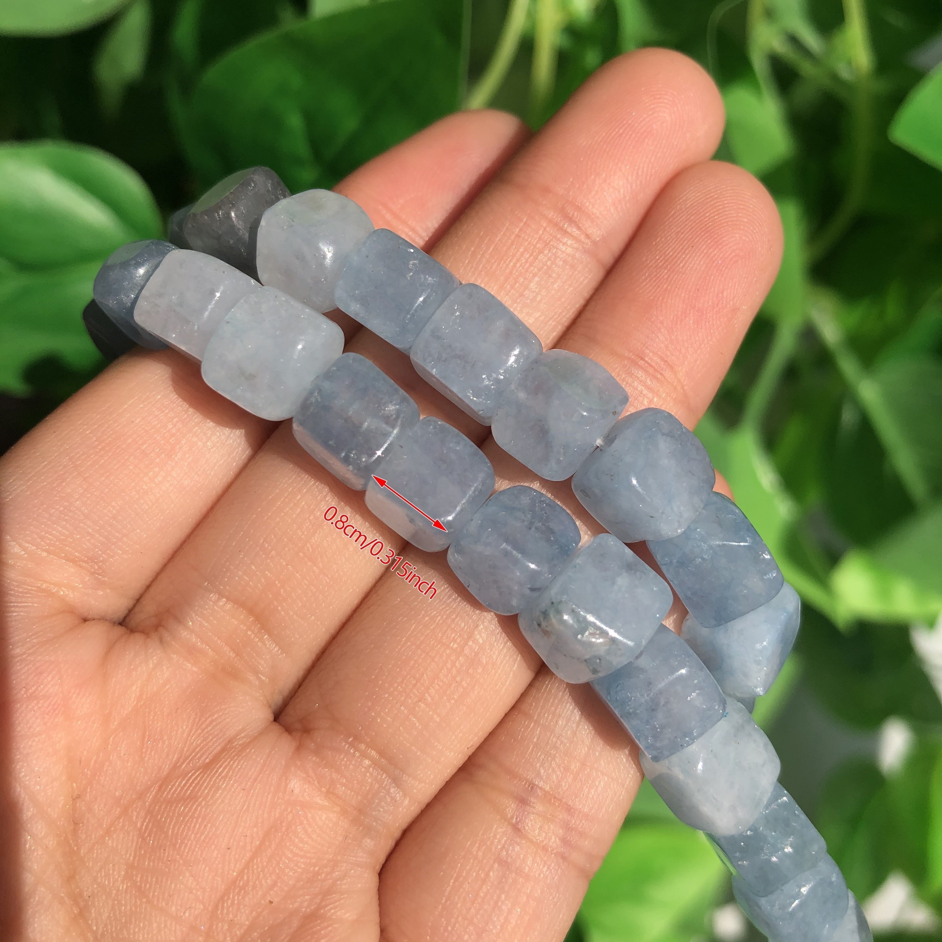 48 Natural Stone Beads 8mm Square Loose Faux Gemstone Beads for Jewelry Making Pack of 48