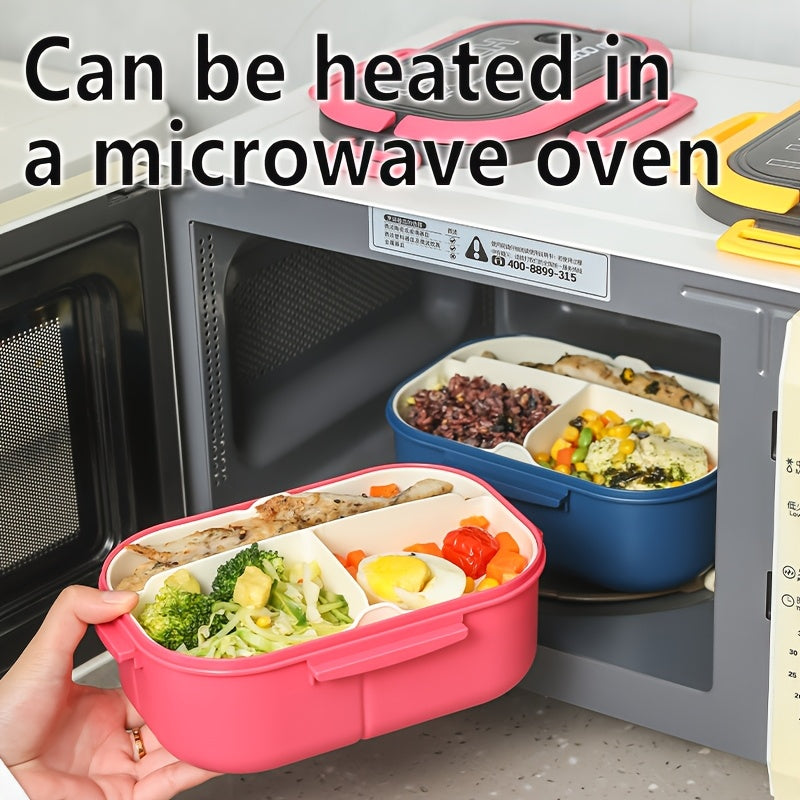 Three-Piece Lunch Bag Set with Inner Compartments and Storage Pouches for School Work Picnics and Camping