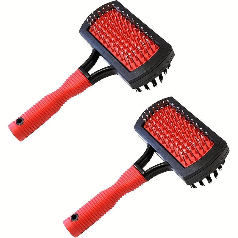 Flexible Plastic Air Conditioner Fin Cleaning Brush with Ergonomic Red Handle