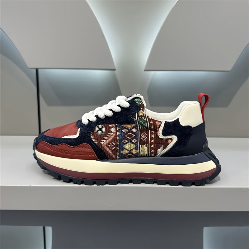 Vibrant Embroidered Sneakers for Men and Women Breathable Fabric Upper Rubber Sole All-Season Casual Sports Shoes