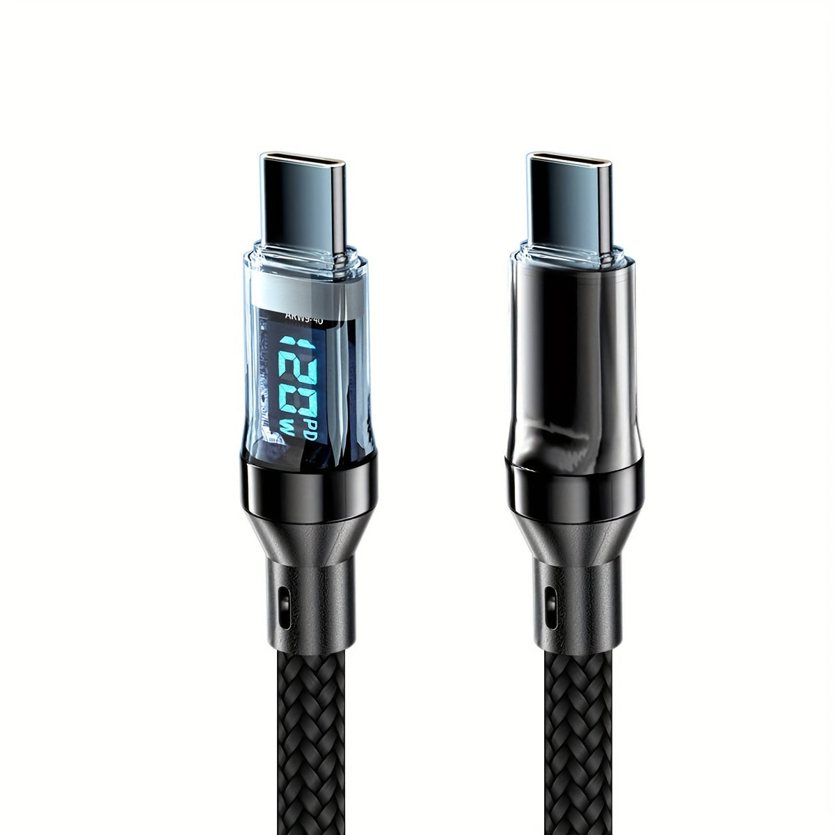120W USB-A to Type-C PD Nylon Charging Cable for Fast Data Sync Durable PVC