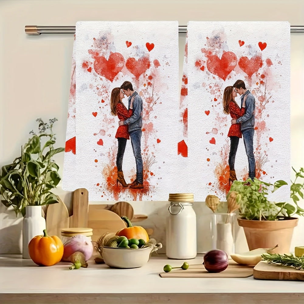 Valentine's Day uchun yumshoq oshxona sochiqlari, 40x60cm, singdiruvchi, mashina yuvishga mos