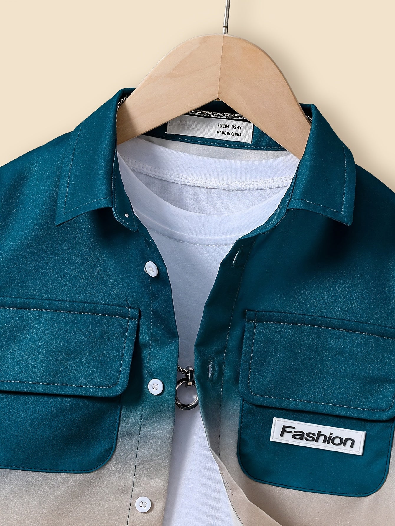 Boys 2-Piece Casual Set Long Sleeve Gradient Shirt and Jogger Pants Spring Fall