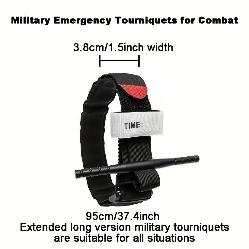 Tactical Black Tourniquet Medical Hemostatic Control Single-Handed Rescue