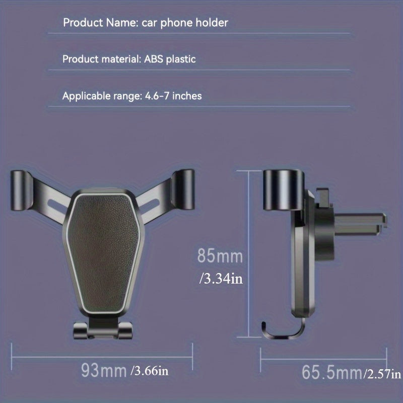 Soporte universal para teléfono de coche con soporte de ventilación, ajustable, con pinza de una mano y bloqueo estable