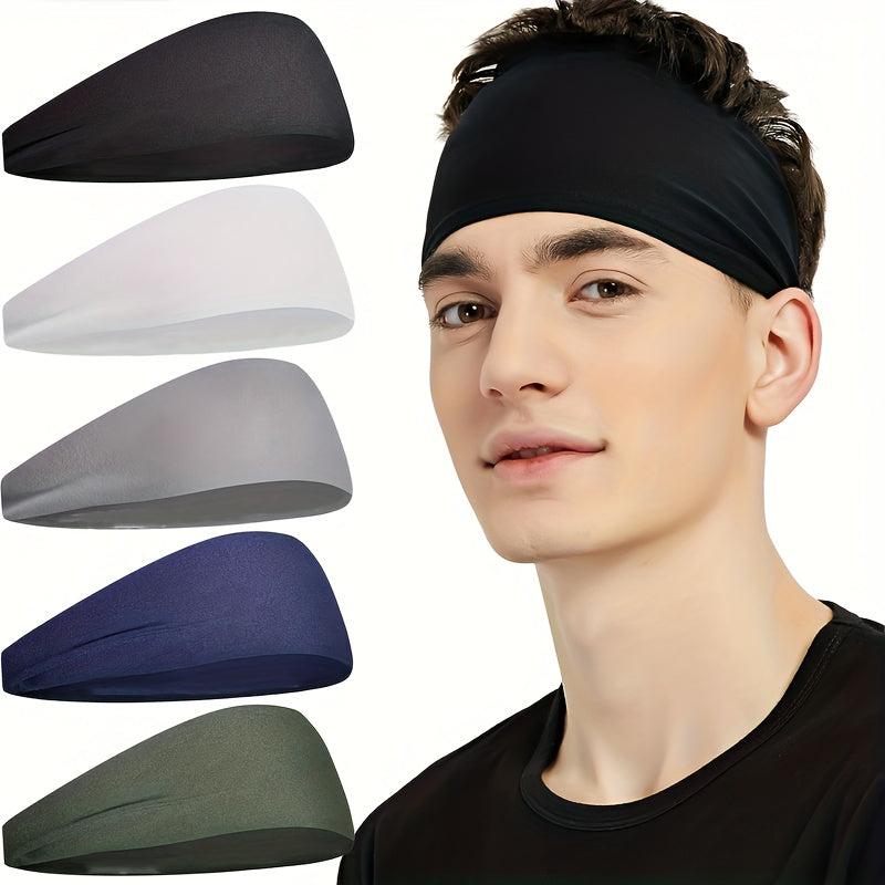 Набор из 5 спортивных повязок для бега, велоспорта, йоги и спорта, отводящих пот