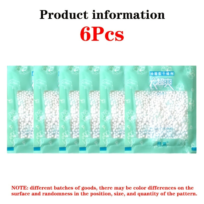 6 dona, 10 dona va 20 dona o'lchamdagi namlikni so'ruvchi sumkalar, tortmalar va shkaflar uchun, uyning turli joylarida foydalanish uchun ideal.