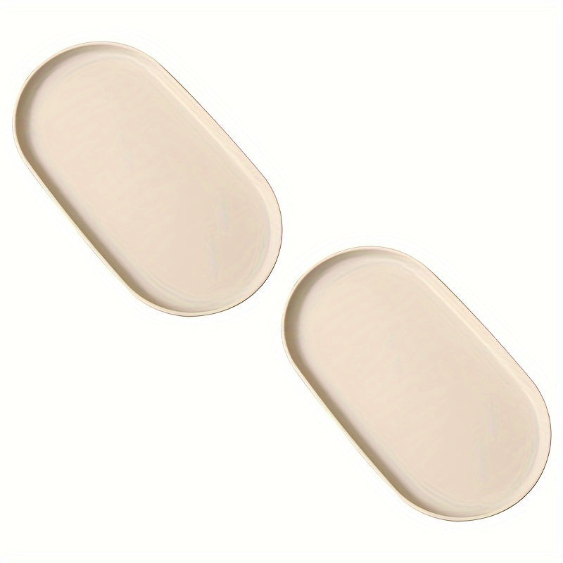 2-Piece Oval Plastic Serving Trays for Desserts Pastries Home Restaurant Cafe