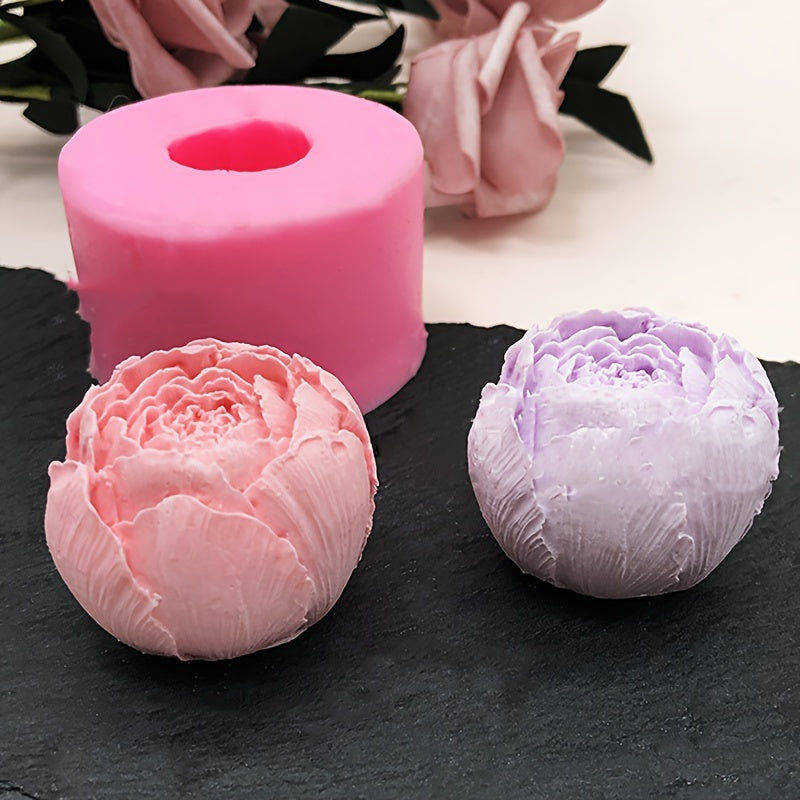 Floral Silicone Mold for Chocolate Mousse Ice Cream and Candle Making Pink and Purple