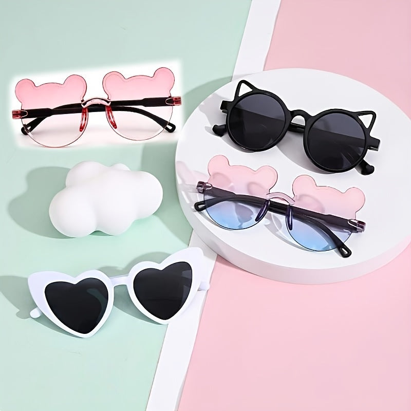 4 dona O'smirlar uchun ayiq quloqli ramkali modali ko'zoynaklar, ochiq havoda himoya qilish uchun, basseyn partiyalari va maxsus tadbirlar uchun sovg'a sifatida ideal.