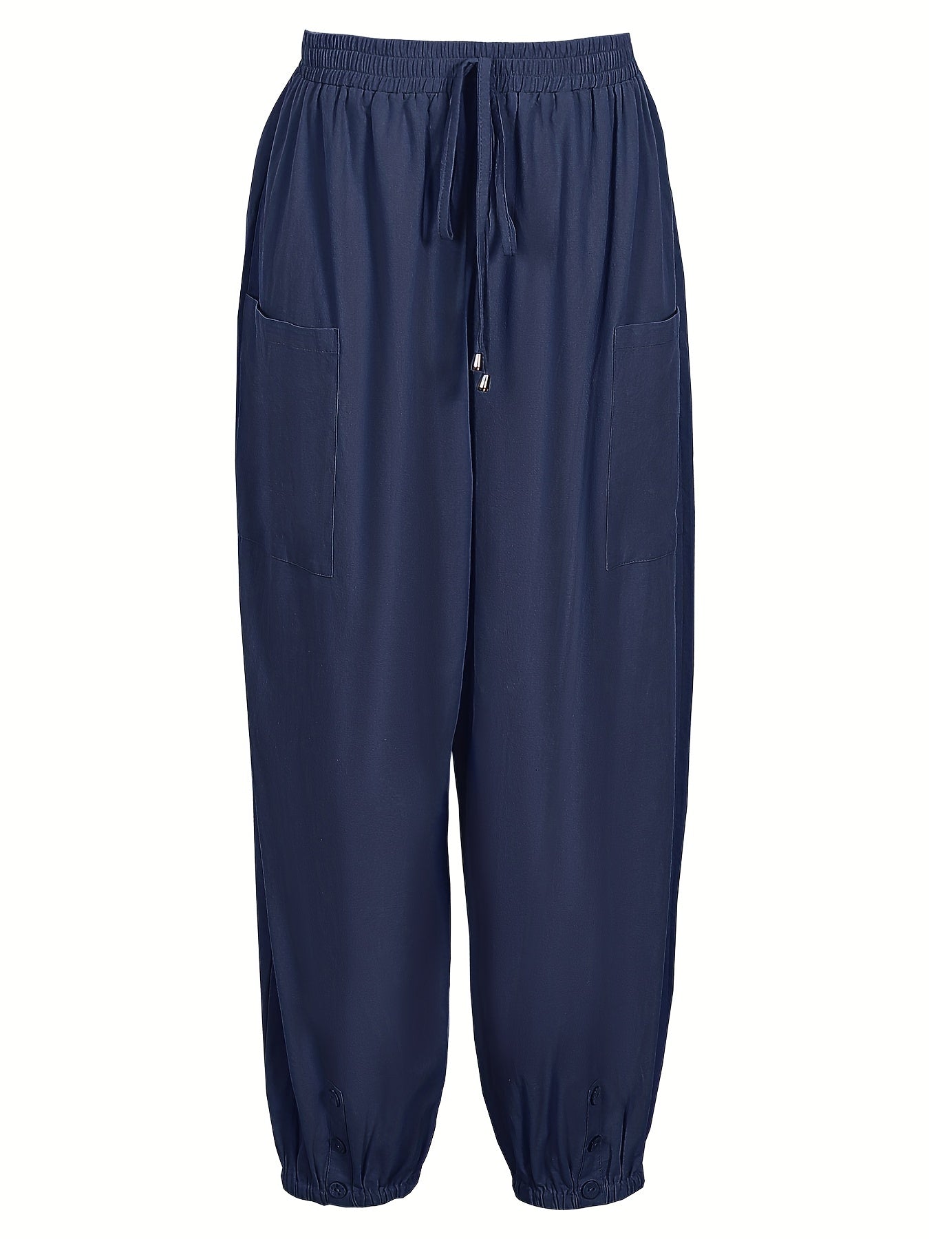 Women’s Summer High-Waist Crochet Pants Solid Color Long Casual Stretch