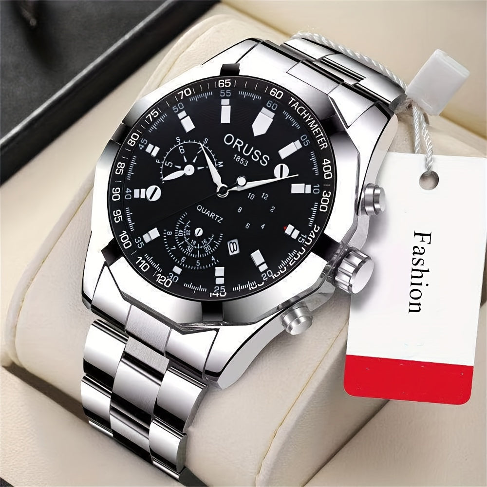 Men's Waterproof Wristwatch with Large Dial Luminous Hands Durable Fashion Accessory