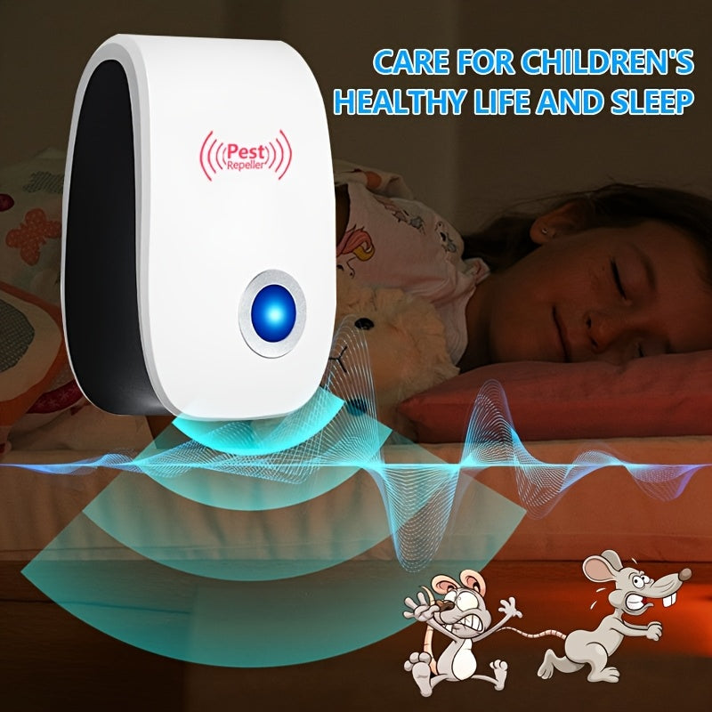 2/4/6 dona Soundwave Technology zararkunandalarga qarshi vosita ichki zararkunandalarni nazorat qilish uchun. Chivinlar va hasharotlarni qochiradi. Uy, ofis va boshqa joylar uchun mukammal.