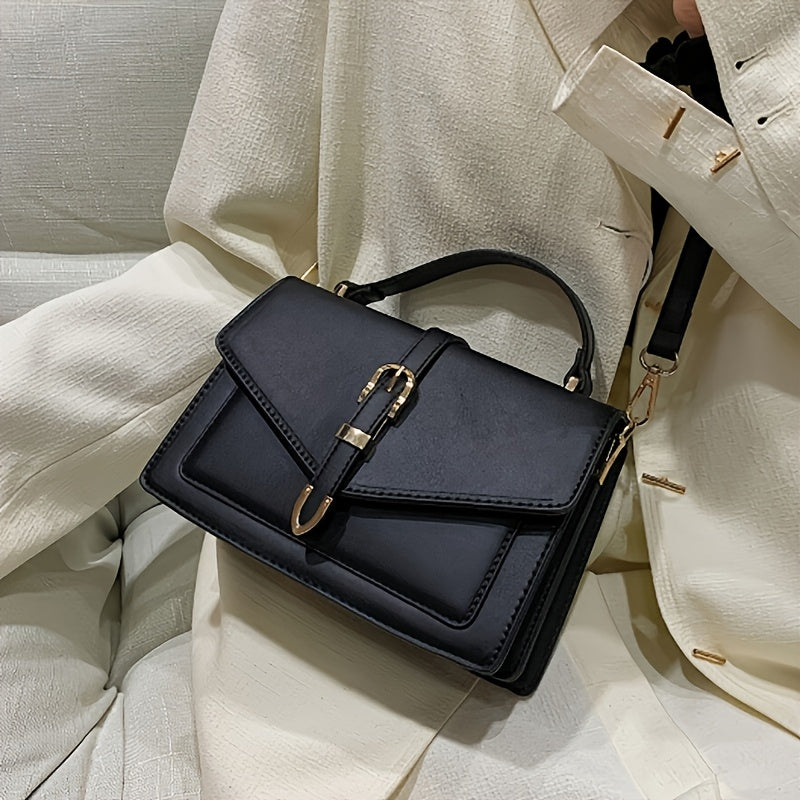 Женская черная сумка через плечо, прочная, легкая, водонепроницаемая с регулируемым ремнем, подходит для ежедневных поездок и повседневных выходов, имеет магнитный замок и подкладку из полиэстера.