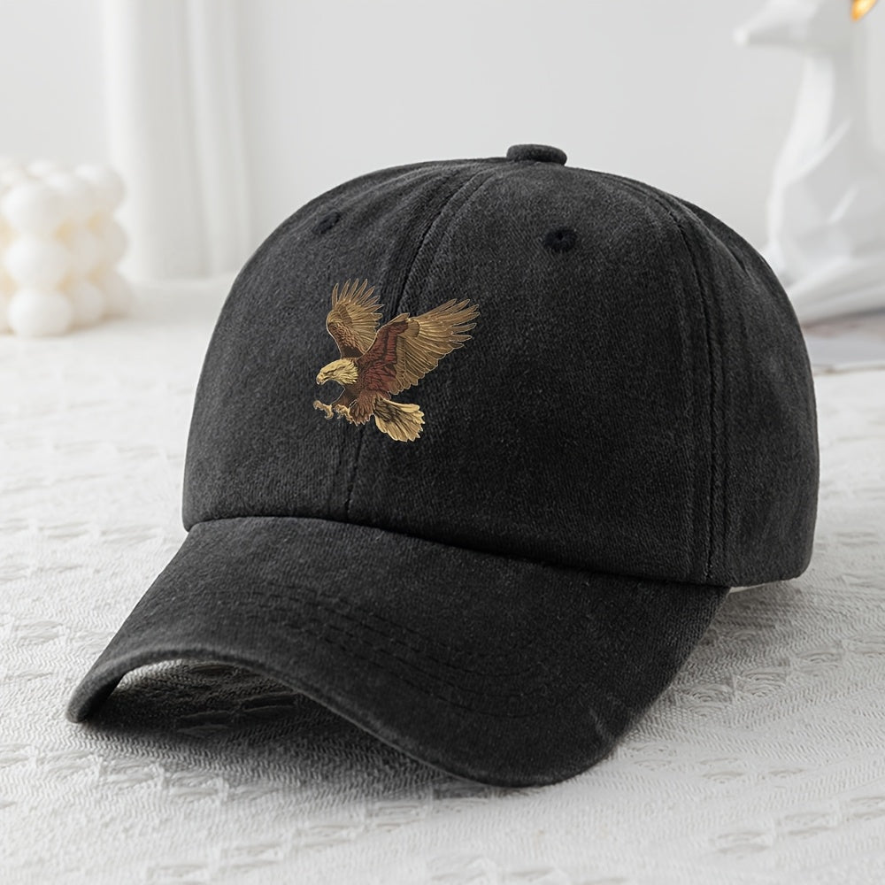 Teen Vintage Style Baseball Cap Sun Protection Eagle Embroidery All-Season