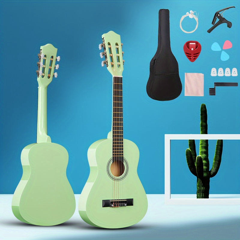 Kit de guitarra acústica clásica para adultos y adolescentes de 30/38 pulgadas con púas, bolsa y estuche
