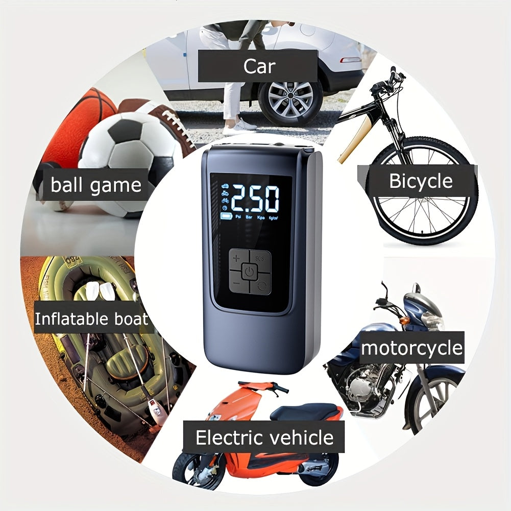 Cordless Digital Air Pump Portable Tire Inflator Up to 150 PSI USB Rechargeable