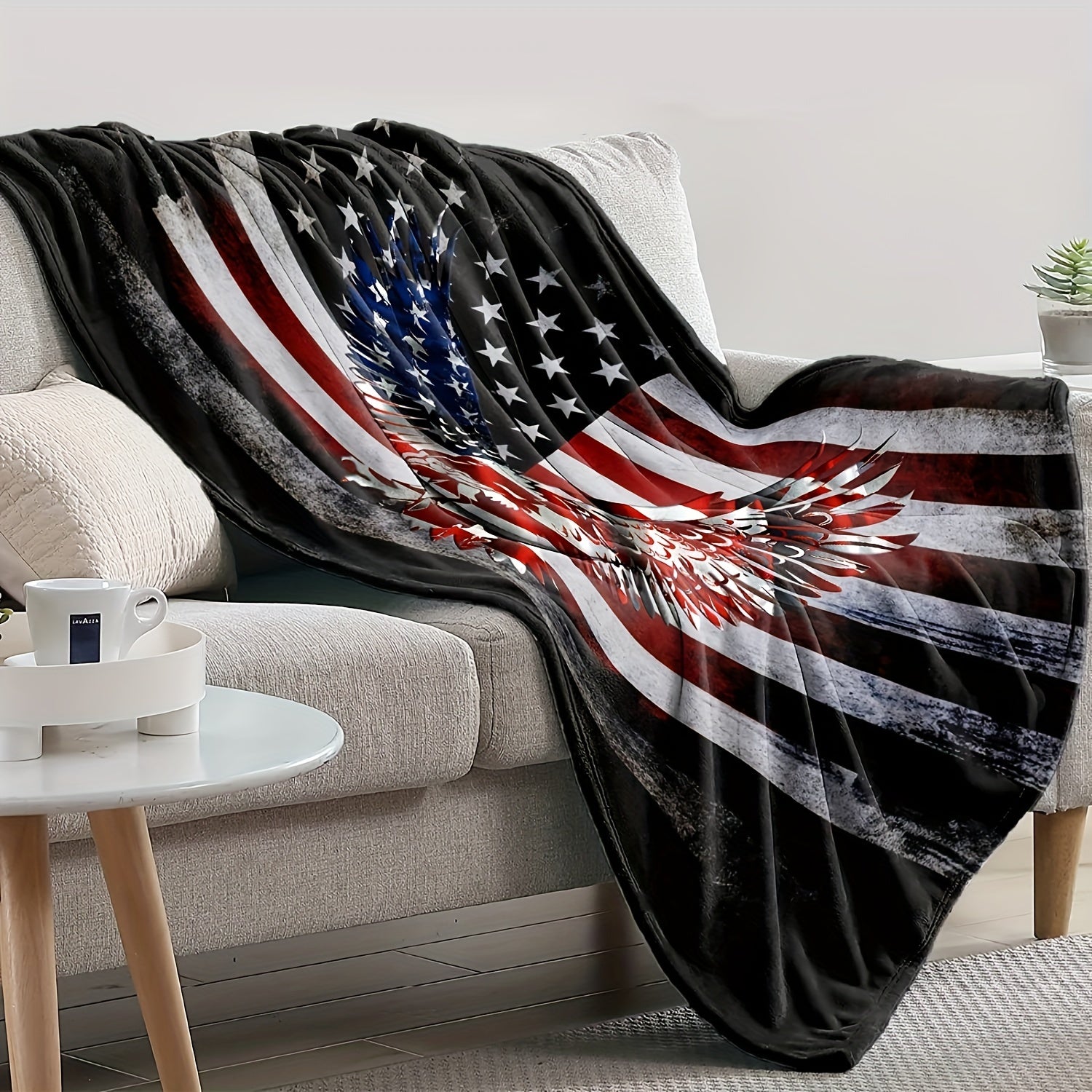 Eagle Print Throw Blanket Soft Durable Fabric for Sofa Bed Cozy Home Decor