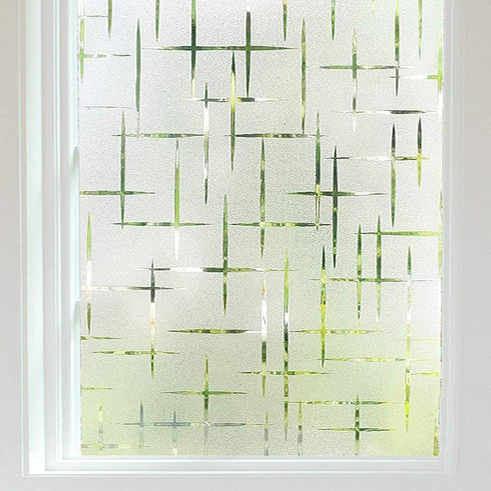 Frosted Privacy Window Film 16mil Electrostatic PVC Glass Tint for Home Bathroom