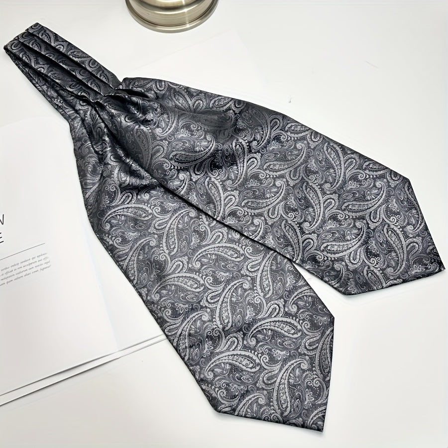 Men's Burgundy Blue Flower Suit Neck Scarf Casual Formal Dress Shirt Accessory