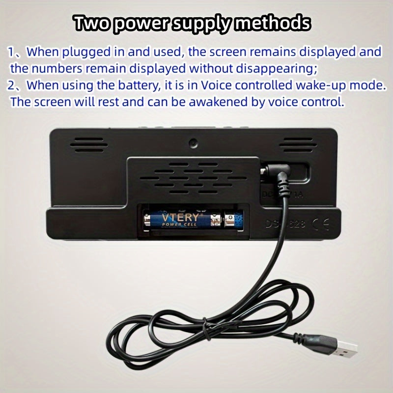 Digital LED Alarm Clock with Temperature Display 12/24 Hour Snooze USB or AAA Power for Bedroom Living Room