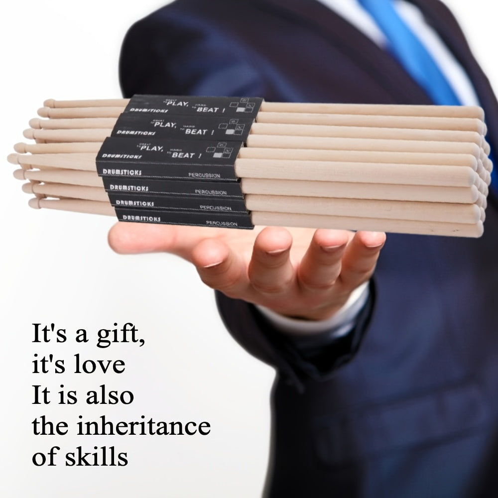 20 Pieces Maple Drumsticks 5A and 7A Practice Jazz Drumsticks Apricot