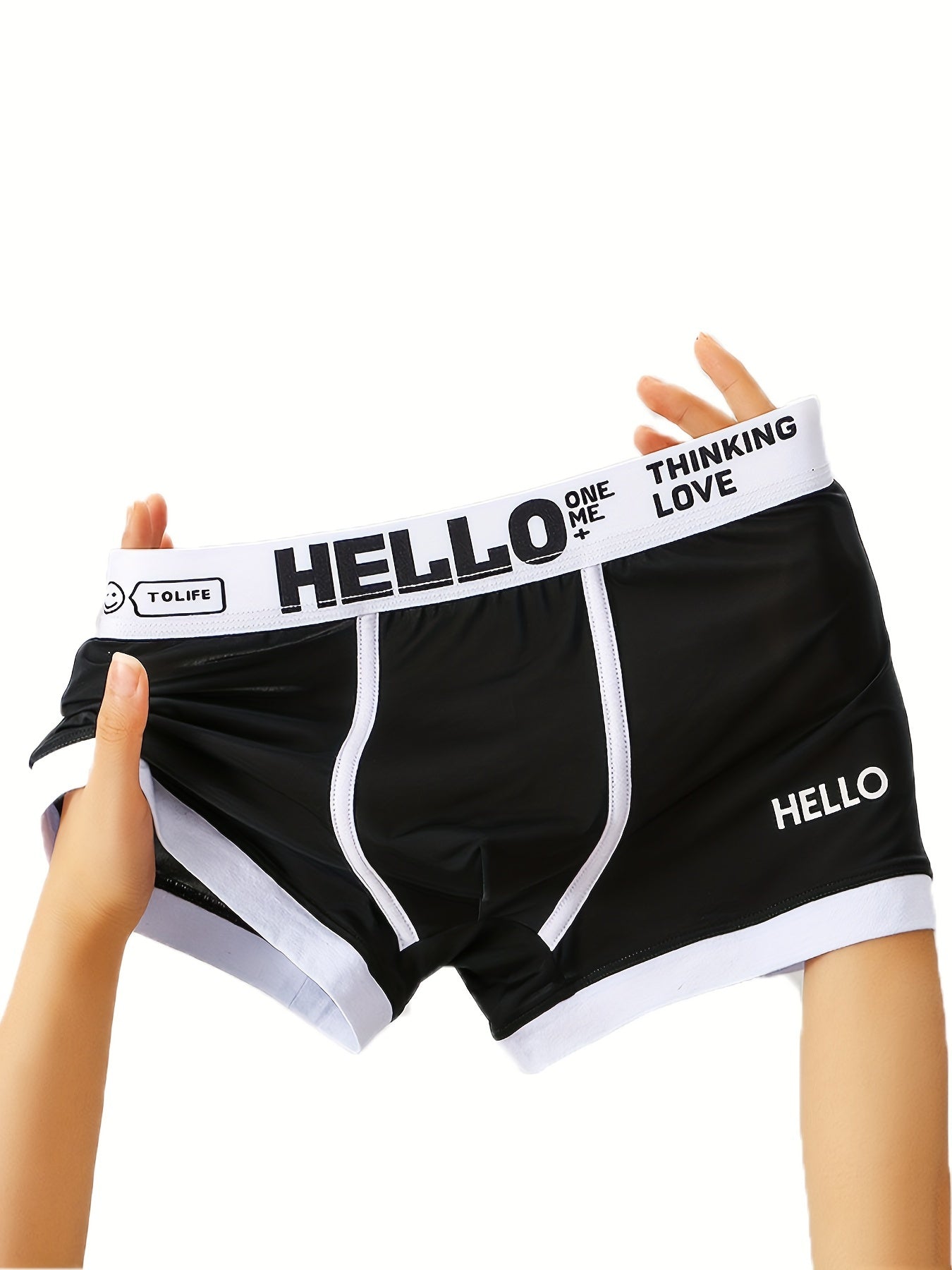 Men's Boxer Briefs Breathable Polyamide Elastane Alphabet Pattern Medium Stretch