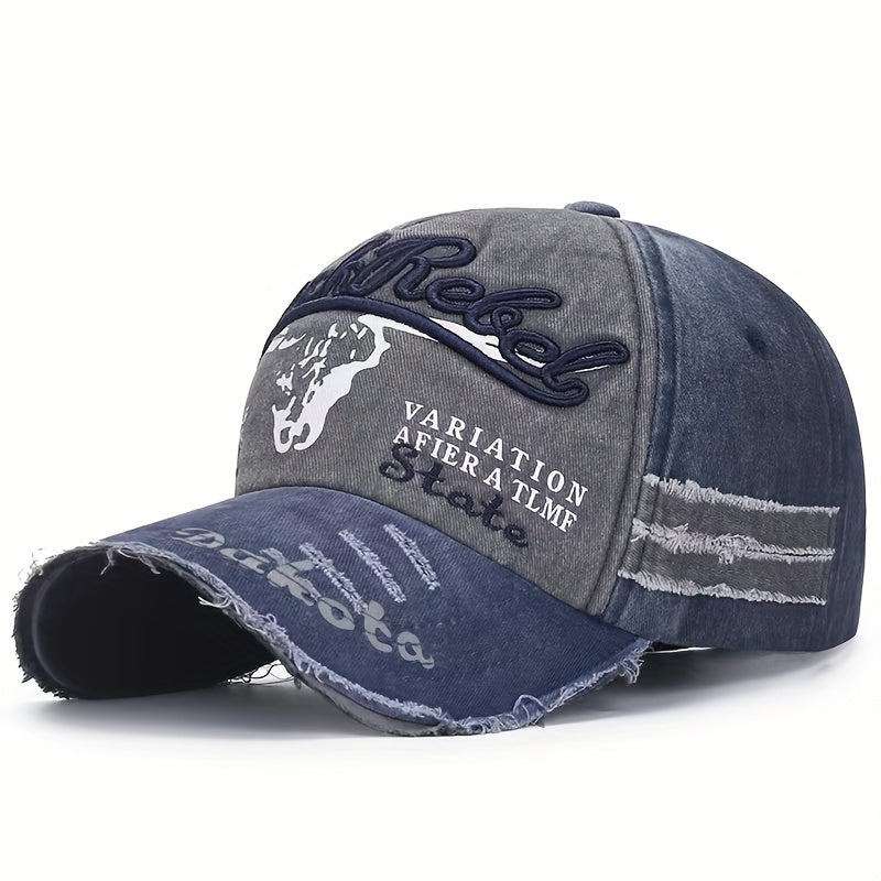 Gorra de mezclilla vintage lavada, gorra de béisbol unisex ajustable