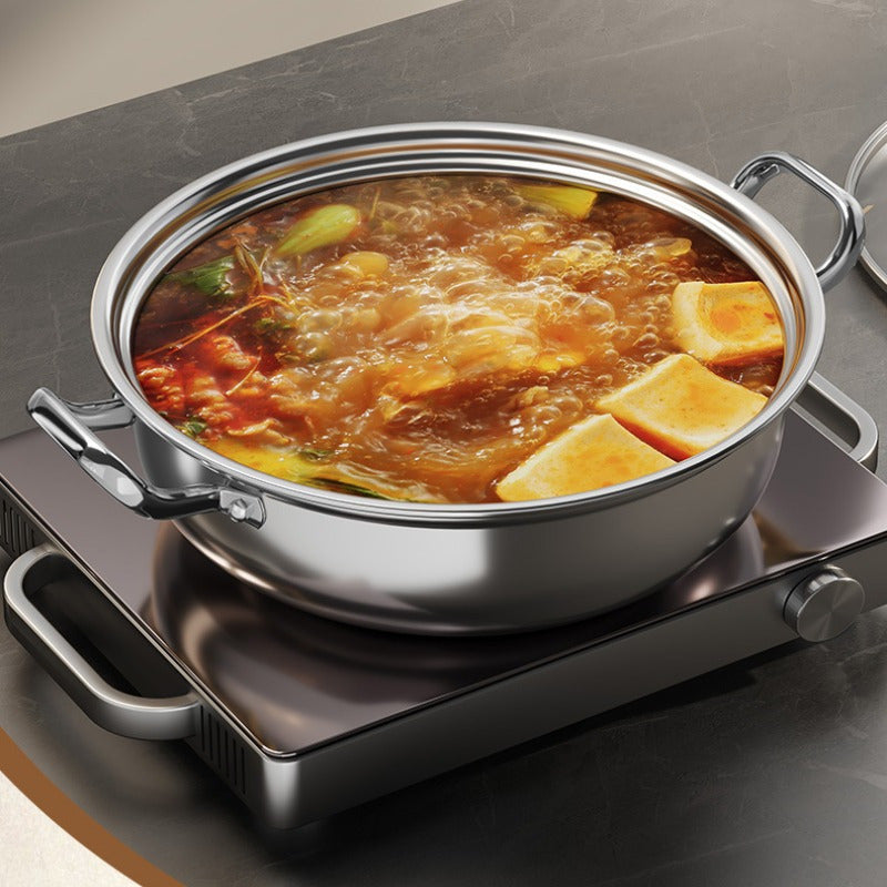 Stainless Steel Double Boiler with Cover Non-Stick Beehive Steam Pot Induction Gas Stove