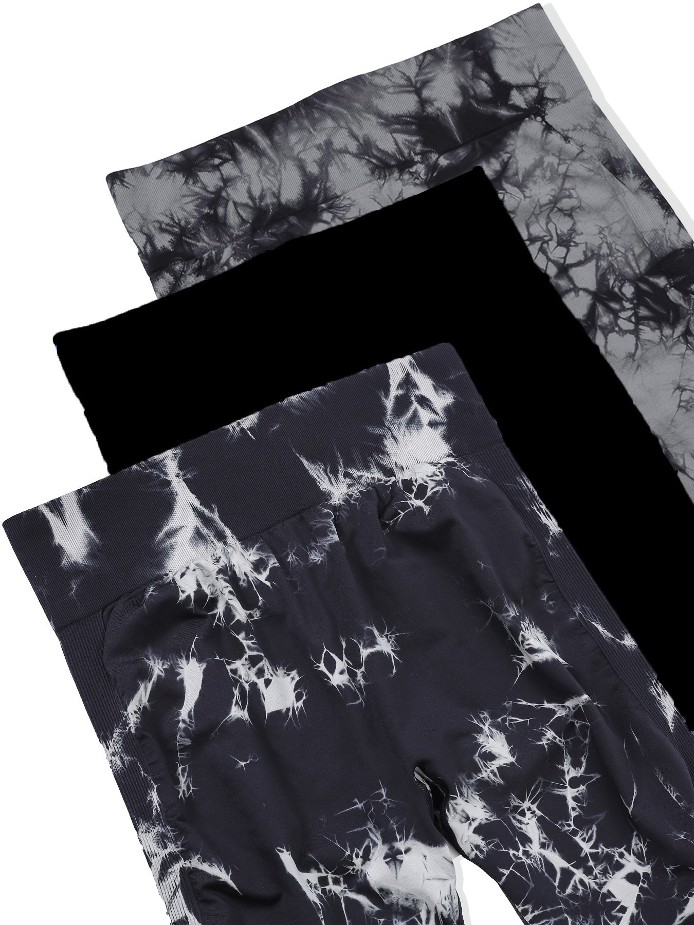 Plus Size High Waist Yoga Pants 3-Pack Polyamide Stretch Tie Dye Leggings