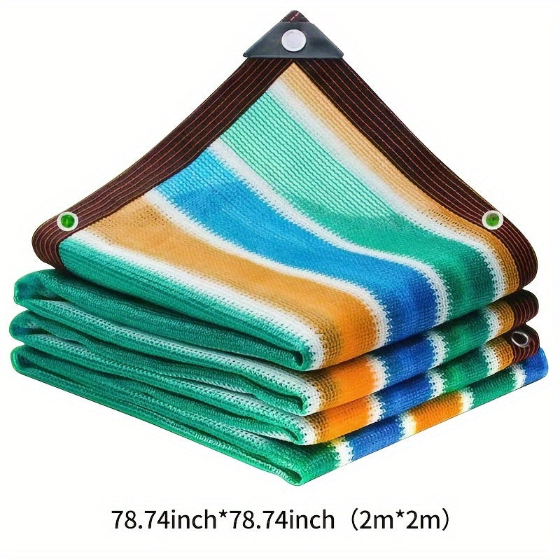 Rang-barang chiziqli quyosh nurlari uchun tarmoq, tashqi hovli, bog', balkon uchun 81-90% soyali