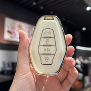 Universal TPU Car Key Fob Cover for Remote Control Black Silver Durable