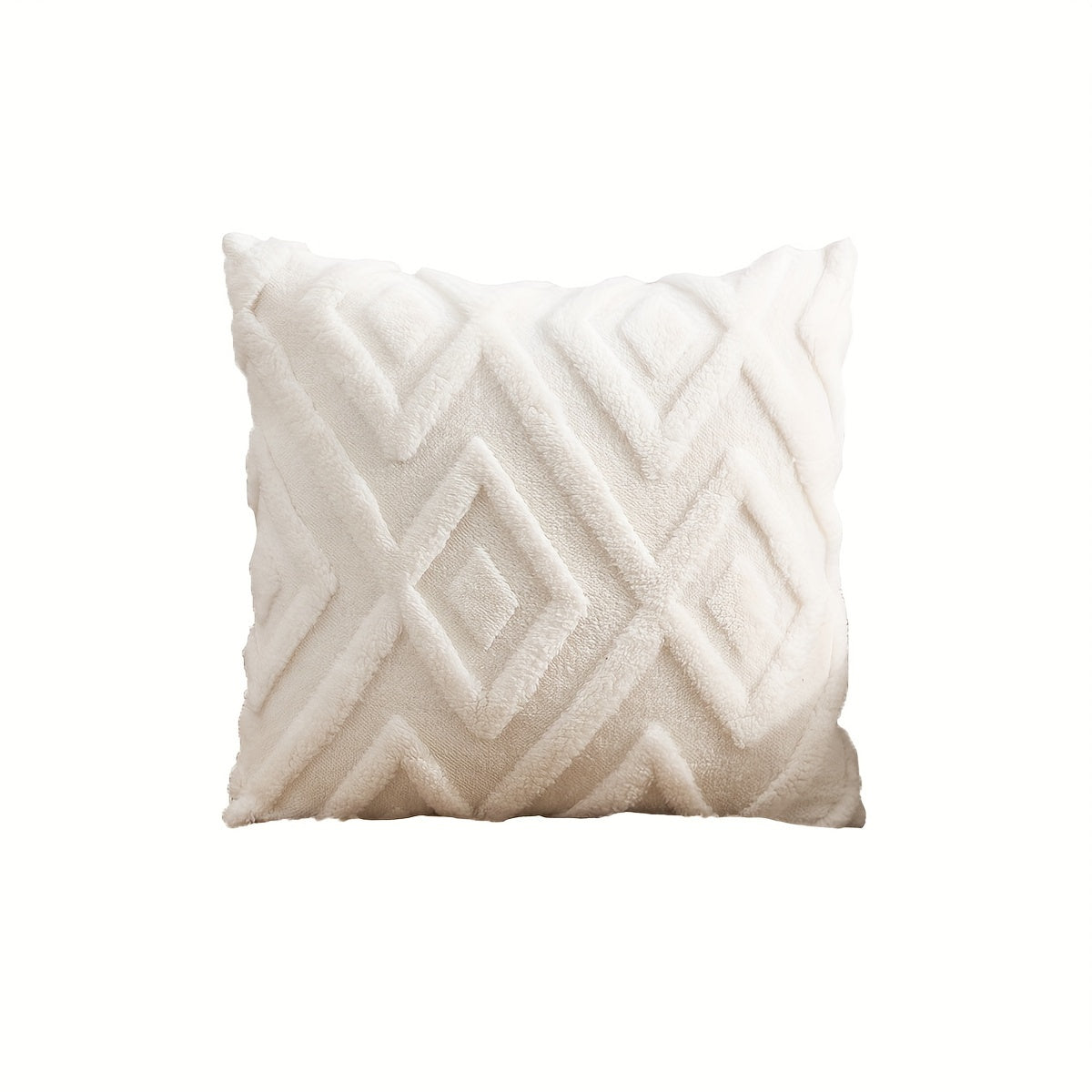 Decorative Pillowcase Rhombus Grid Snowflake Velvet 1 Piece