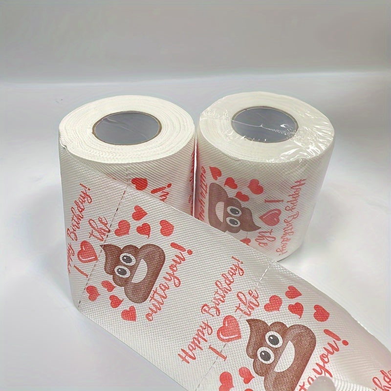 Kulgu Sevgi Kaka Tug'ilgan Kun Tabriklari Tualet Qog'ozi - 3 Ply, Premium Sifatli Yog'och Pulpasi Ruloni Oila Tozalash Uchun va O'ziga Xos Sovg'a G'oyasi