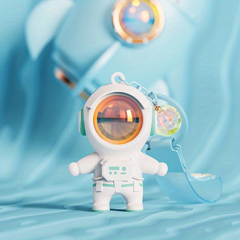 Space Astronaut Keychain for Car Keys Pendant with Sunset Light Woman Jewelry