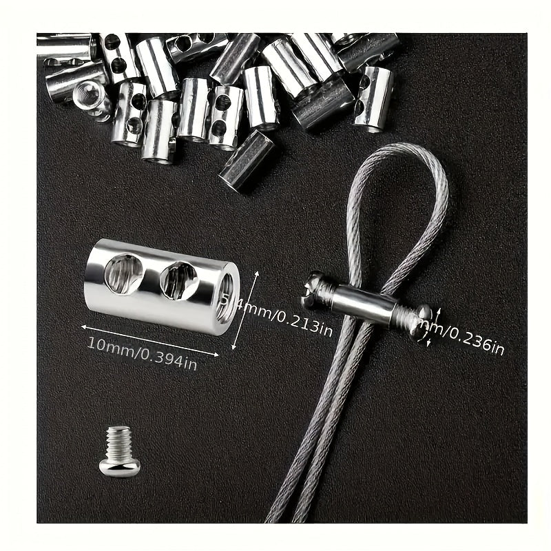 12pcs Metal Wire Rope Clamps Adjustable Locking Clips for Cables and Decorations