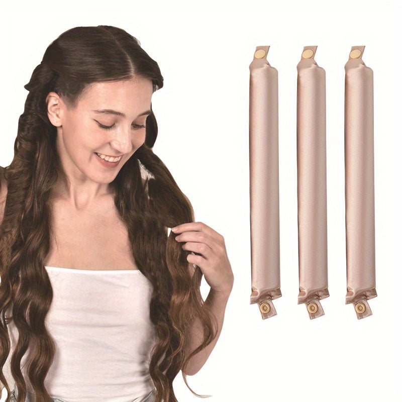 Juego de 3 rulos de cabello sin calor para ondas grandes para peinado nocturno