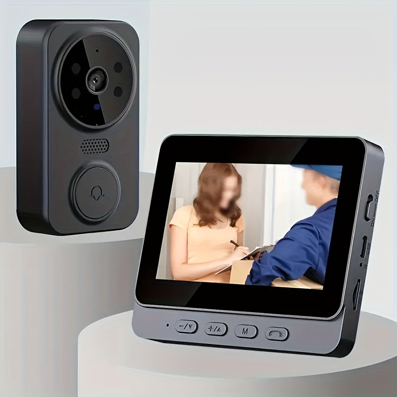 Video Doorbell 10.92cm Screen Two-Way Audio Night Vision Long Battery 480P