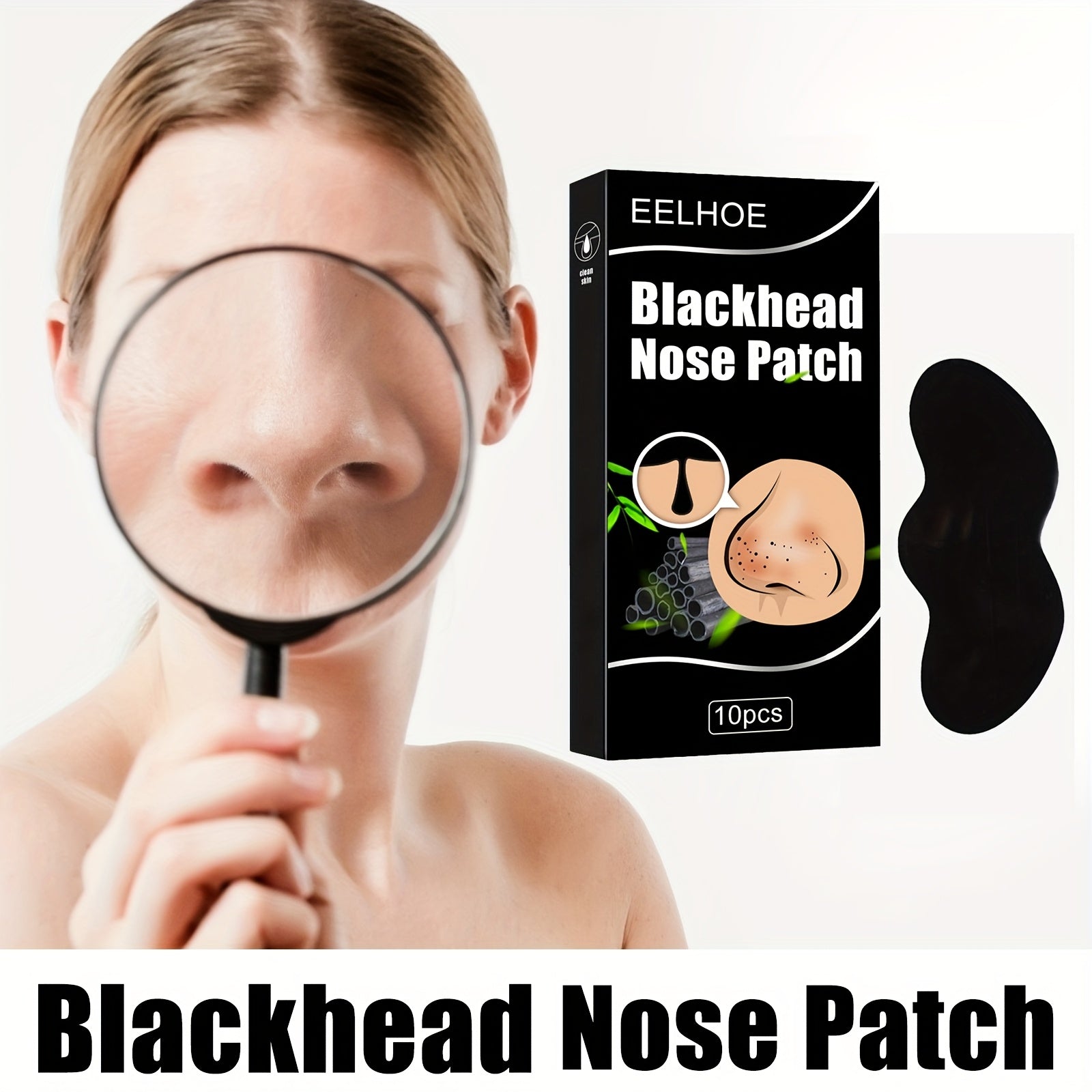 Unisex Bamboo Charcoal Nose Mask Deep Cleansing 10 Pack