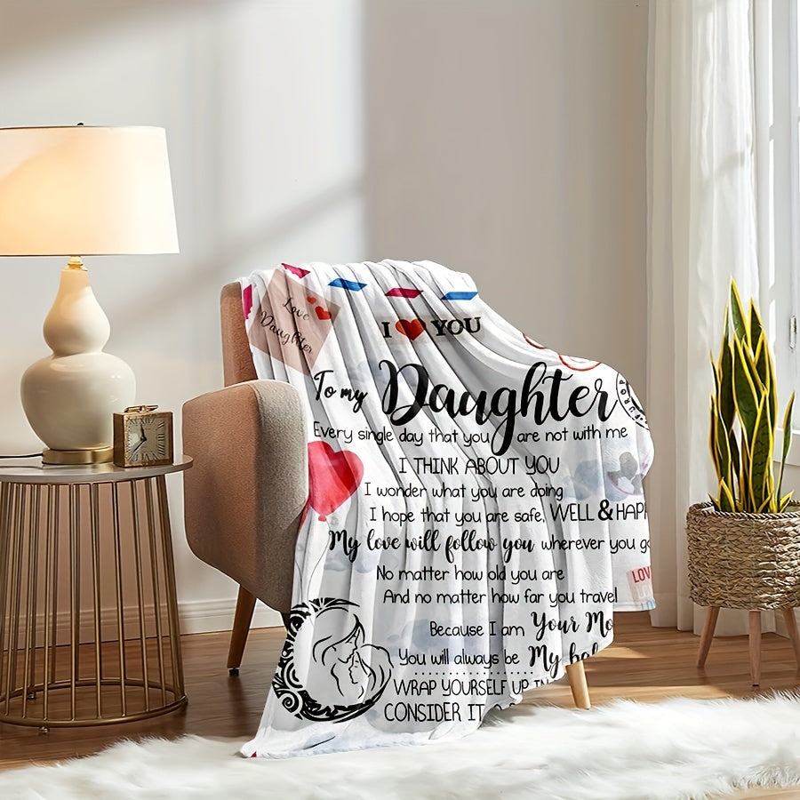 Printed Flannel Blanket for Women and Girls Cozy Throw for Couch Bed Travel