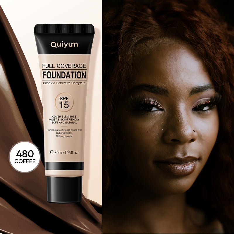 Women Full Coverage Matte Liquid Foundation Oil-Free Cover Blemishes Dark Spots