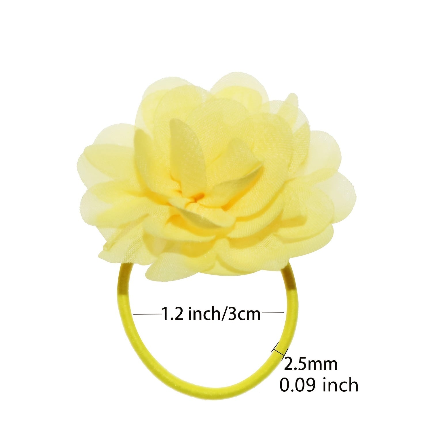 Elastic Ponytail Holders with Chiffon Flower Hair Ties for Women and Girls