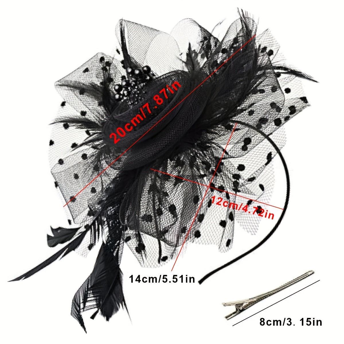 Ayollar uchun vintage fasinátor soch klipi, to'rli pardasi, sun'iy qush novdasi, partiyalar, klublar, to'ylar va cherkov tadbirlari uchun mukammal. Retro uslub va ajoyib Onalar kuni sovg'asi variant.