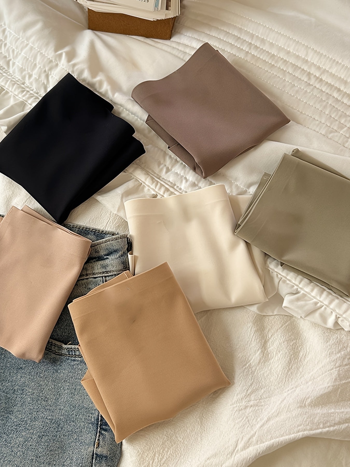 6-Pack Seamless Fiber Panties Women Solid Color High Stretch Skin-Friendly Comfortable